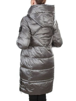 9106 DARK GREY Пальто зимнее женское  FLOWEROVE (200 гр. холлофайбера)