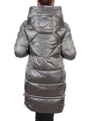 9106 DARK GREY Пальто зимнее женское  FLOWEROVE (200 гр. холлофайбера)