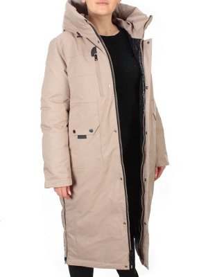 H 912 BEIGE Пальто женское зимнее MAYYIYA (200 гр. холлофайбера)