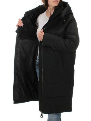 C1041 BLACK Пальто зимнее женское (200 гр .холлофайбер)