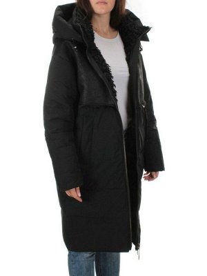 C1041 BLACK Пальто зимнее женское (200 гр .холлофайбер)
