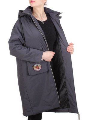 ZW-2306-C GRAY/PURPLE Пальто демисезонное женское (100 гр. синтепон) BLACK LEOPARD