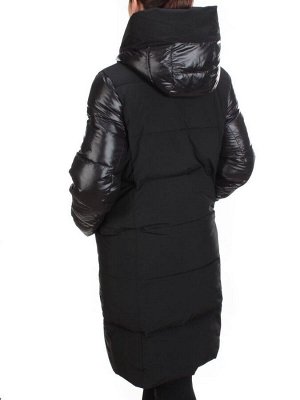 2190 BLACK Пальто женское зимнее AKIDSEFRS (200 гр. холлофайбера)