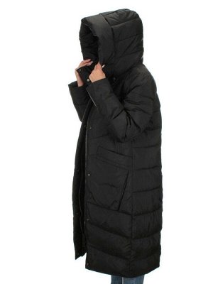 2077 BLACK Пальто зимнее женское (200 гр .холлофайбер)