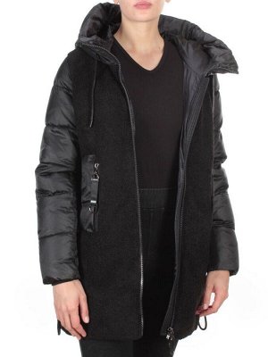 D6816 BLACK Куртка зимняя женская  KARERSITER (200 гр. холлофайбера)