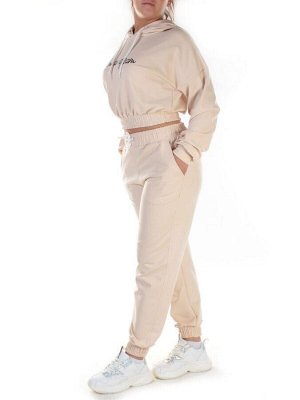 Y294 BEIGE Спортивный костюм женский (100% хлопок)