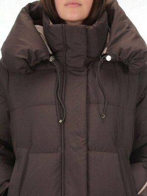 2098 DK.BROWN Пальто зимнее женское (200 гр .холлофайбер)