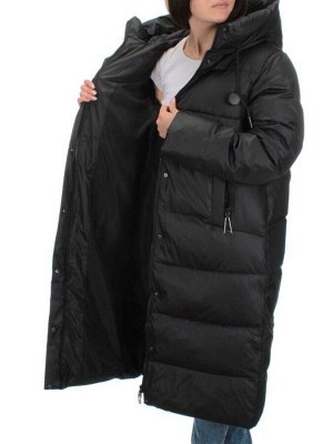 H-2202 BLACK Пальто зимнее женское (200 гр .холлофайбер)