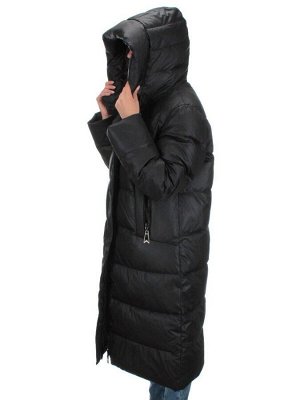 H-2202 BLACK Пальто зимнее женское (200 гр .холлофайбер)