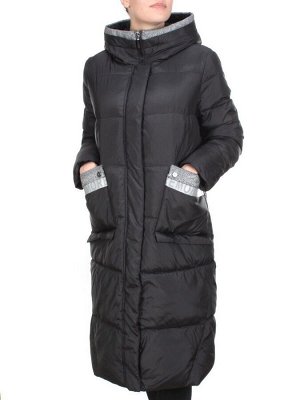 2115 BLACK Пальто зимнее женское MELISACITI (200 гр. холлофайбера)