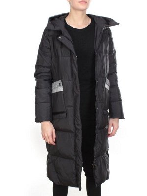 2115 BLACK Пальто зимнее женское MELISACITI (200 гр. холлофайбера)