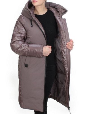 2235 BROWN Пальто женское зимнее AKIDSEFRS (200 гр. холлофайбера)