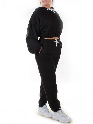 Y303 BLACK Спортивный костюм женский (100% хлопок)
