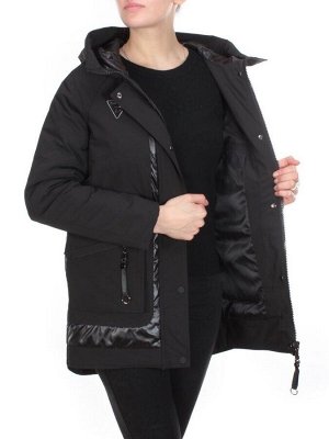 E03 BLACK Куртка демисезонная женская HOLDLUCK (100 гр. синтепон)