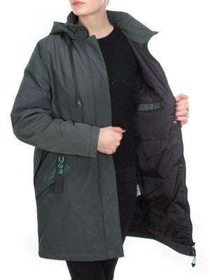 22-915 DARK GREEN Куртка демисезонная женская (100 гр. синтепон) PLOOEPLOO