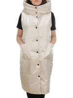 M006 BEIGE Жилет женский демисезонный (100 гр. синтепон)