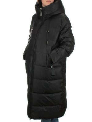 H-2208 BLACK Пальто зимнее женское (200 гр .холлофайбер)