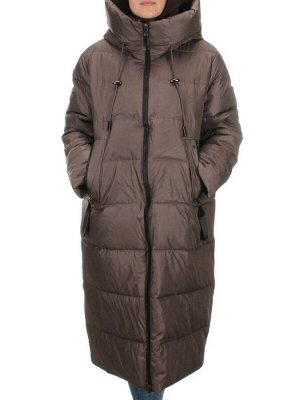 H-2208 DK.BROWN Пальто зимнее женское (200 гр .холлофайбер)