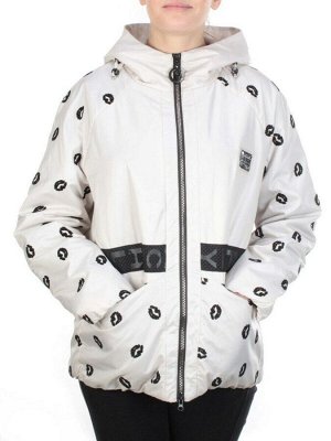 ZW-2166-C WHITE Куртка демисезонная женская BLACK LEOPARD (100 гр.синтепона)
