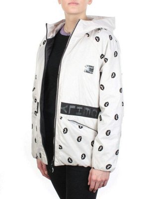 ZW-2166-C WHITE Куртка демисезонная женская BLACK LEOPARD (100 гр.синтепона)