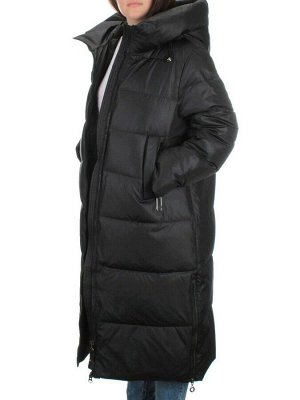 H-2207 BLACK Пальто зимнее женское (200 гр .холлофайбер)