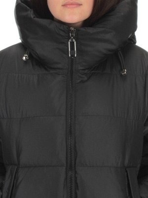 H-2207 BLACK Пальто зимнее женское (200 гр .холлофайбер)