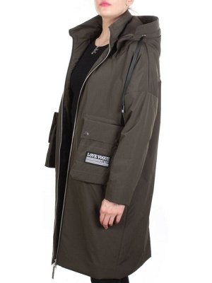 ZW-2306-C SWAMP COLOR Пальто демисезонное женское (100 гр. синтепон) BLACK LEOPARD