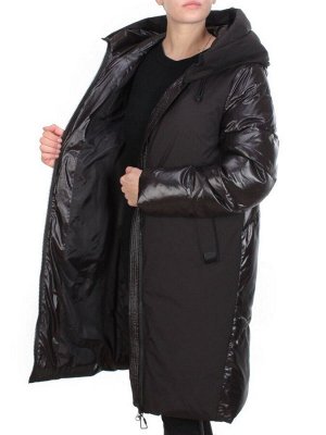 2235 BLACK Пальто женское зимнее AKIDSEFRS (200 гр. холлофайбера)