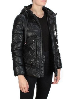 8063 BLACK Куртка демисезонная женская (130 гр. синтепон)