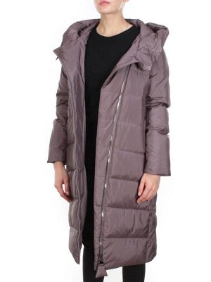 2118 GRAY/PURPLE Пальто зимнее женское MELISACITI (200 гр. холлофайбера)