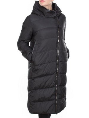 2118 BLACK Пальто зимнее женское MELISACITI (200 гр. холлофайбера)