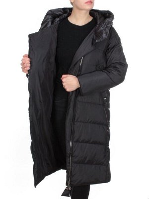 2118 BLACK Пальто зимнее женское MELISACITI (200 гр. холлофайбера)