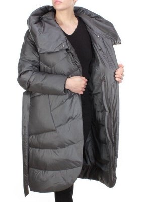 2237 DARK GRAY Пальто женское зимнее AKIDSEFRS (200 гр. холлофайбера)