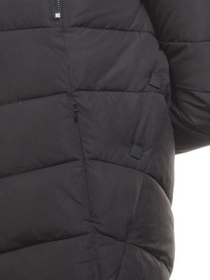 M16-98 BLACK Пальто зимнее женское (холлофайбер, натуральный мех чернобурки)