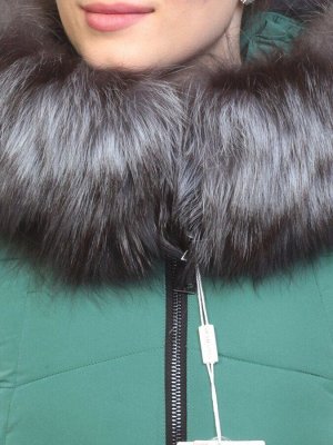 M16-78 MENTHOL Пальто зимнее женское (холлофайбер, натуральный мех чернобурки)