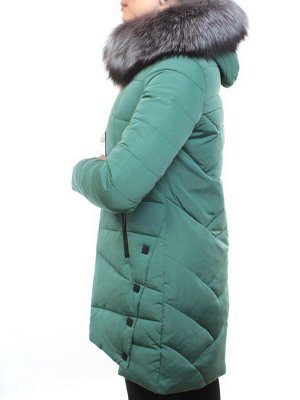 M16-78 MENTHOL Пальто зимнее женское (холлофайбер, натуральный мех чернобурки)