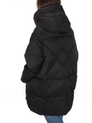 H23-683 BLACK Куртка зимняя облегченная женская (150 гр. холлофайбер)