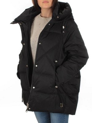 H23-683 BLACK Куртка зимняя облегченная женская (150 гр. холлофайбер)