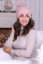 Шапка Милана с цветным песцовым помпоном
