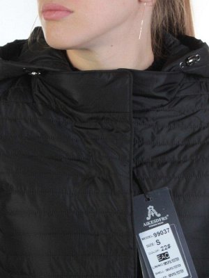 99037 BLACK Пальто женское демисезонное (100 гр. синтепон)