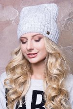 Женская шапка ушки Мишель Серый Светлый