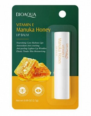 Bioaqua Manuka Honey бальзам для губ увлажнение и защита с экстрактом меда и витамином Е блистер