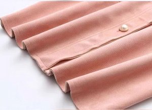 Кардиган с лацканами из плотной ткани, на пуговицах, розовый