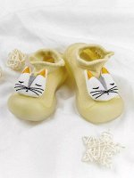 Ботиночки-носочки детские Amarobaby First Step Cat желтые, с дышащей подошвой, размер 22