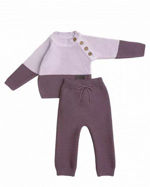 Костюм детский  вязаный Amarobaby Pure Love DOUBLE, фиолетовый, размер 86