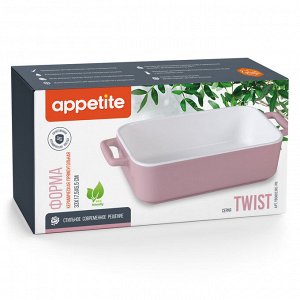 Форма керамическая прям 33х17,5х6,5см розовый Twist TM Appetite