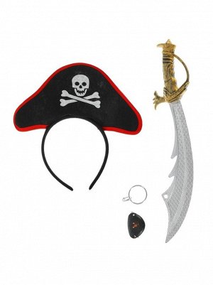 Набор Пират 3 предмета; головной убор/сабля/наглазник
