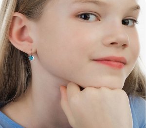 Золотые серьги с фианитами детские