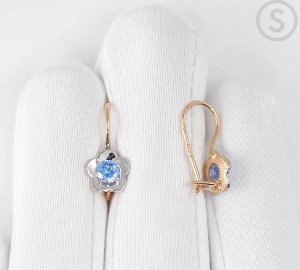 Золотые серьги с фианитами детские