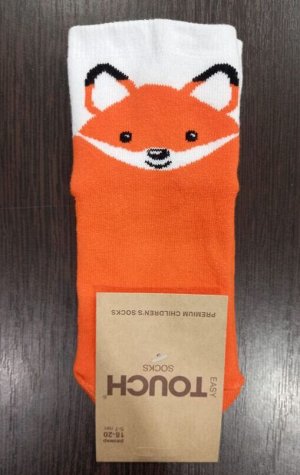 Носки детские махровые теплые с принтом цвет Оранжевый (лисичка)